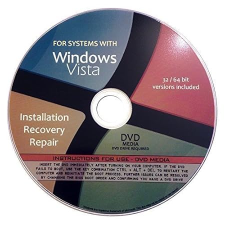 Windows Vista Re-Install, Reinstallation, Repair, Recovery For All 32 Bit, 64 Bit PCs including HP, Lenovo, Dell, Toshiba, Sony, Asus, Acer, Compaq, Samsung