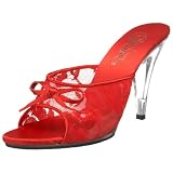 Pleaser Women's Caress 401 2 Sandal,Red Lace,5 M US