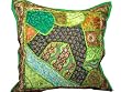Beaded Green Zardozi Vintage Sari Decorative Green Floor Pillow Cushion Covers