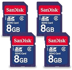 Sandisk 8GB SD Secure Digital High Capacity (SDHC) Flash Memory Card (SDSDB-8192-A11) - Bonus Pack of 4