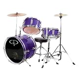 Musical Instruments : GP Percussion 3-pc. Complete Junior Drum Set - Metallic Purple