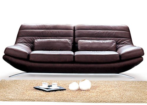 Black Armen Living Riviera Leather Sofa