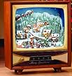 35.5" Lighted Lifesize Musical & Animated Retro Christmas Amusements Television
