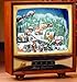 Amusements Life-Size Lighted Musical & Animated Retro Christmas Television Set