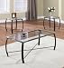 3 Pc. Beveled Glass And Metal Frame Coffee Table & 2 End Tables