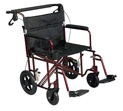 Medline Freedom Plus Ultralight Bariatric Transport Chair 22" Wide Wheelchair