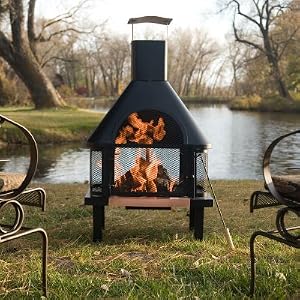 4 Foot Steel Smokestack Chiminea with Cover