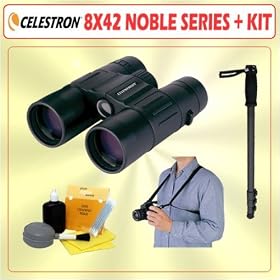 Click here to buy Celestron Noble 8x42 Compact Waterproof Binoculars + Accessory Kit by Celestron.
