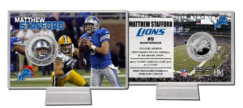 Highland Mint NFL Detroit Lions Matthew Stafford Silver Coin Card
