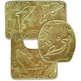 Elvoki 3 Piece Bathroom Rug Mat Set Memory Foam and Contour Rug Sets (19"x30.5") (19"x20.5") with Lid Cover, Brown - Note: This Lid Cover Rug Works for Round Toilet Lid