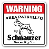 WARNING AREA PATROLLED By Schnauzer Security Co.サインボード：シュナウザー 警備会社 セキュリティー パトロール 看板 Made in U.S.A [並