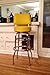 Richardson Seating Double Ring Swivel Bar Stool with Back Chrome Frame and Seat, Yellow, 30
