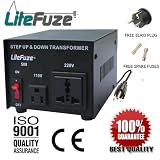 LiteFuze VT-500 500 Watt Heavy Duty Voltage Converter Transformer - Step Up/Down 110/120/220/240V - Fully Grounded Cord (Free Euro Plug)