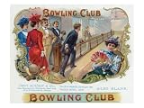 Bowling Club Brand Cigar Box Label, Bowling Stretched Canvas Poster Print, 18x24