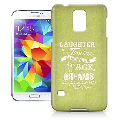 Phone Case For Samsung Galaxy S5 – Green Laughter is Timeless Walt Disney Quote Hard Slim