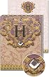 H Monogram Jewel and Gold Foil Embellished Pocket Note Pad