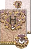 H Monogram Jewel and Gold Foil Embellished Pocket Note Pad
