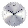 Metal Saw Blade Clock- Silvertone