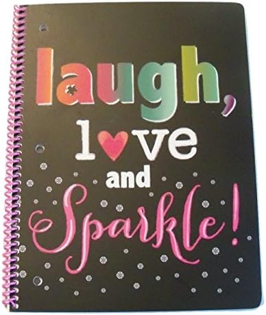 Pink Light Design Spiral Notebook ~ Chalk Talk (Laugh Love Sparkle; 8" x 10.5"; 60 Sheets, 120 Pages)