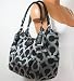 Coach Madison Op Art Lurex Abigail Large Tote 18639 (SV/Gunmetal Black/Black)