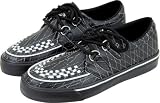 T.U.K. Scratched Leather Creeper Sneaker, White 9