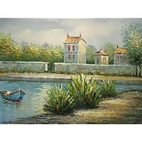 20X24 inch Seacape Hand-painted Oil Painting Villas at Bay
