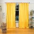 Indo Yellow Tie Top Sari Sheer Curtain (43 in. x 84 in.)