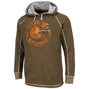 NFL Cleveland Browns Men's Team Spotlight II Long Sleeve Pull Over, Classic Brown/Steel, X-Large