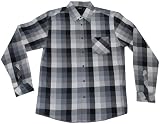 Burnside Young Men's Seriously Long Sleeve Plaid Woven,Grey,Medium