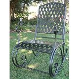 Outdoor Rocker in Verdigris-Finished Wrought Iron w Optional Cushion