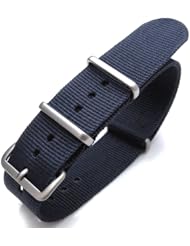 Nato 22mm Heat Sealed Heavy Nylon Brushed Buckle - Navy Blue