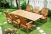Outdoor Living : 7PC RECTANGULAR DINING TABLE AND SIX CHAIRS - Patio Outdoor Garden Furniture Teak Shorea