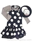 Mim-Pi Black/Cream Cotton Dress & Top Set