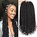 6Packs Goddess Faux Locs Crochet Hair 16 Inch Straight Goddess Locs with Curly Ends Synthetic Crochet Hair Braids for Black Women(1B#)