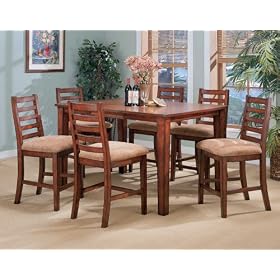 Click here to buy 7pc. Casual Cafe Table and Bar Stools Set by Coaster Company.