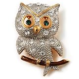 Cute Baby Owl Brooch (Gold&Silver Tone)