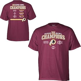 Washington Redskins 3X Super Bowl Champions Short Sleeve Champs T-Shirt