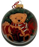 Hand Painted Glass Ornament, Panda and Teddy-Bear CO-126