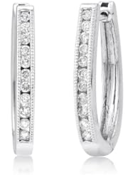 14k WHITE GOLD WOMENS EARRING LE-3069 DIAMOND 0.5CT TW