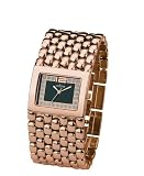 Cobra - CO105/1SDOR - Montre Femme - Quartz Analogique - Bracelet M&eacute;tal Dor&eacute; Ros&eacute; - Cadran Noir avec Strass
