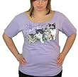 She-Shirt Scoop Neck Style T-Shirt with Kitten Row Image Women's Sizing