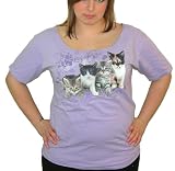 She-Shirt Scoop Neck Style T-Shirt with Kitten Row Image Women's Sizing