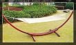 Cypress Wooden Arc Hammock Stand W/Cotton Hammock 0118M