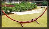 Cypress Wooden Arc Hammock Stand W/Cotton Hammock 0118M