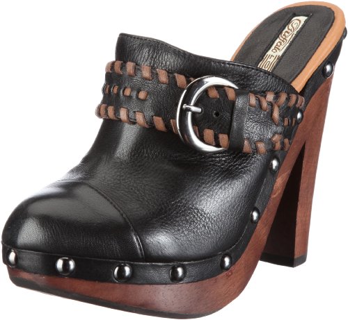 Buffalo London 113204 310-1693 SAUVAGE LEATHER BLACK 01, Damen Clogs & Pantoletten, Schwarz (BLACK 01), EU 39