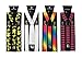 Bundle Monster 4pc Clip-On Suspenders for Kids 1 Inch Adjustable Straps Y-Back for Boys & Girls - Various Colors