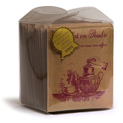 Chocolate Powder with pure Cane Sugar 14 Individual Sachets in Acetate Cube by Les Confitures a l