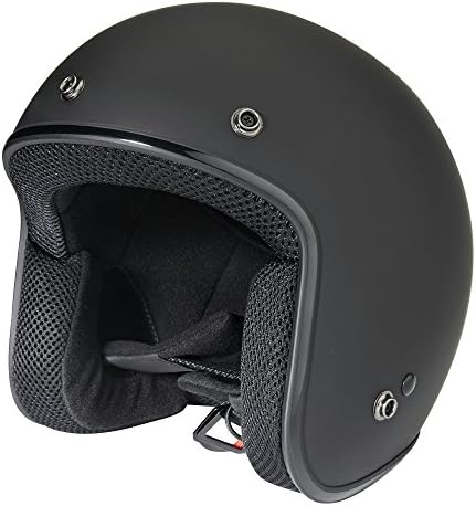 Motorbrigade 68 Flat Black Open Face 3/4 Profile DOT-certified Motorcycle Helmet (Small)