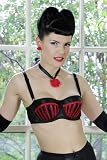 What Katie Did L6090 Deco Black and Red Balconette Bra