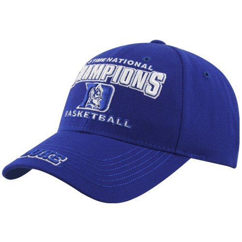 Buy Twins Enterprise Duke Blue Devils Royal Blue 3-Time Basketball National Champions Adjustable Hat by Football Fanatics